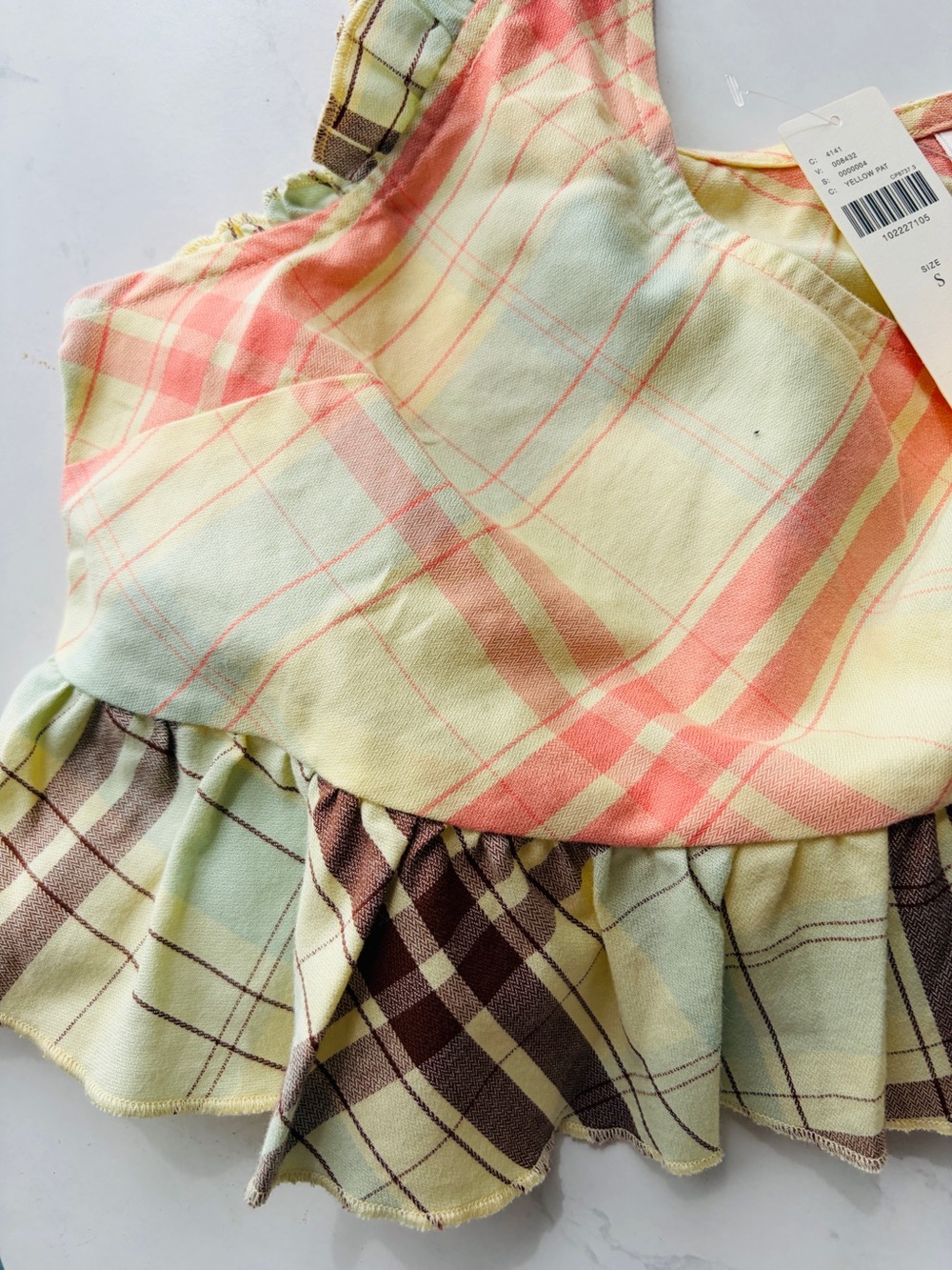 NWT Anthropologie LyreBird Ruffle Flannel Crop Top 100% Cotton Size S - Picture 7 of 7